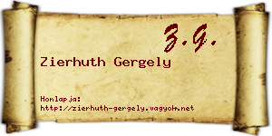 Zierhuth Gergely névjegykártya